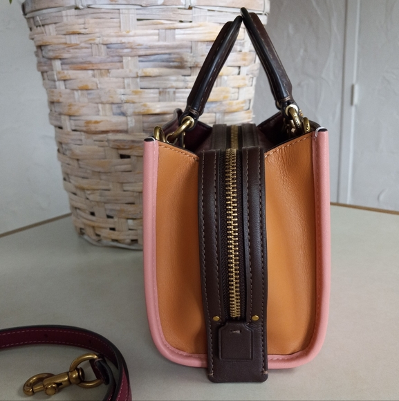 Coach Rogue 17, 2 way Tote with Shoulder Strap Pink Leather - Picture 8 of 11